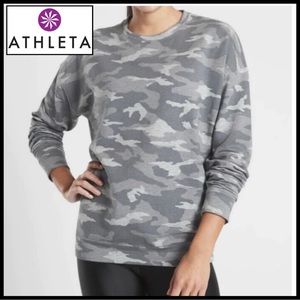 Athleta Studio to Street Sweatshirt in Grey Camo. Size M.